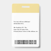 従業員カスタムロゴのバーコード名フォトID バッジ (裏面)