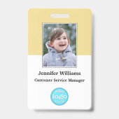 従業員カスタムロゴのバーコード名フォトID バッジ (正面)