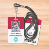 従業員カスタムロゴのバーコード名フォトID バッジ