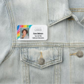 従業員カスタムロゴの写真IDレインボーカラー 名札 (インサイチュ)