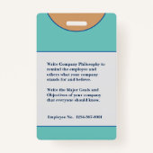 従業員カスタムロゴバーコードロゴの写真名 バッジ (裏面)