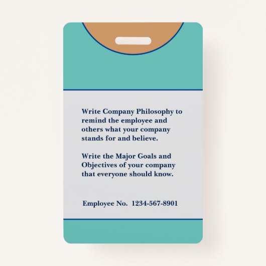 従業員カスタムロゴバーコードロゴの写真名 バッジ (裏面)