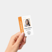 従業員カスタム写真オレンジ色のホワイト医療ID バッジ (手持ち)