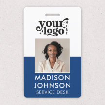 従業員カスタム写真会社のロゴの青い名前ID