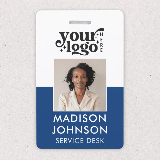 従業員カスタム写真会社のロゴの青い名前ID バッジ