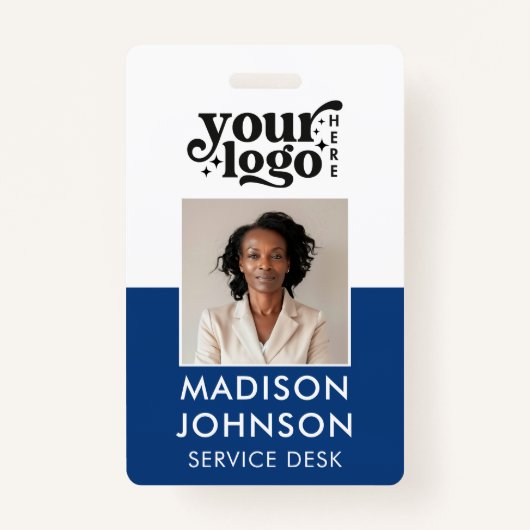 従業員カスタム写真会社のロゴの青い名前ID バッジ