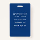 従業員カスタム写真会社のロゴの青い名前ID バッジ (裏面)