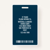 従業員カスタム写真名バッジQRコードバーコード バッジ (裏面)