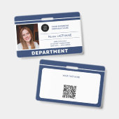 従業員カスタム写真QRコードロゴ名ID バッジ (表裏)