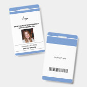 従業員カスタム名の写真の裸コードテンプレート バッジ (正面＆裏面)