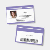 従業員カスタム名の写真ロゴ文字ベアコード バッジ (正面&裏面)