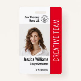 従業員カスタム名ロゴバーコードフォトID バッジ