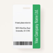 従業員カスタム名ロゴバーコードフォトID バッジ (裏面)