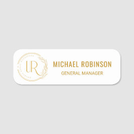 従業員カスタム名金ゴールドスクリプトロゴ磁気 名札