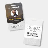 従業員カスタム名、写真、バーコード、ロゴバッジ バッジ (表裏)