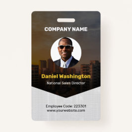 従業員カスタム名、写真、バーコード、ロゴバッジ バッジ