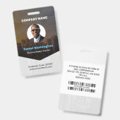 従業員カスタム名、写真、バーコード、ロゴバッジ バッジ (表裏)