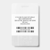 従業員カスタム名、写真、バーコード、ロゴバッジ バッジ (裏面)