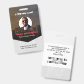 従業員カスタム名、写真、バーコード、ロゴバッジ バッジ (表裏)