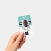 従業員カスタム名、写真、バーコード、ロゴ バッジ (手持ち)