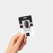 従業員カスタム名、写真、バーコード、ロゴ バッジ (手持ち)