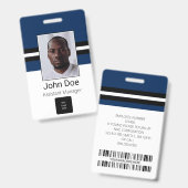 従業員カスタム名、写真、バーコード、ロゴ バッジ (正面＆裏面)