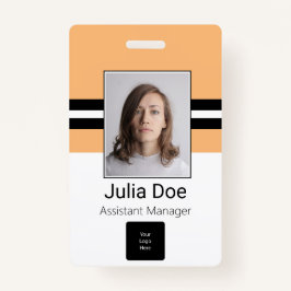 従業員カスタム名、写真、バーコード、ロゴ バッジ