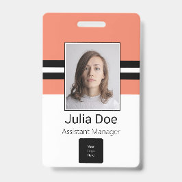従業員カスタム名、写真、バーコード、ロゴ バッジ