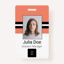 従業員カスタム名、写真、バーコード、ロゴ バッジ