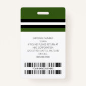 従業員カスタム名、写真、バーコード、ロゴ バッジ (裏面)