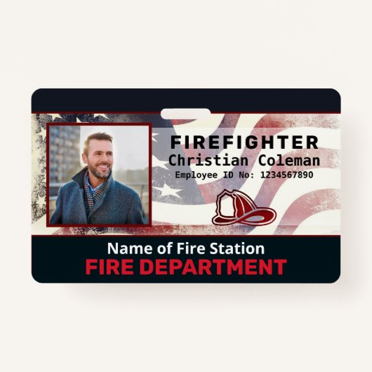 従業員カスタム名IDカードロゴバーコードフォト バッジ (正面)