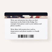 従業員カスタム名IDカードロゴバーコードフォト バッジ (裏面)