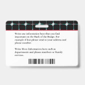 従業員カスタム名IDカードロゴバーコードフォト バッジ (裏面)