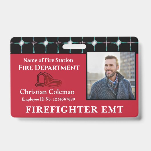 従業員カスタム名IDカードロゴバーコードフォト バッジ (表面)