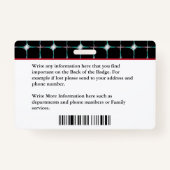 従業員カスタム名IDカードロゴバーコードフォト バッジ (裏面)