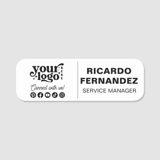 従業員カスタム用のロゴ磁気およびピン名バッジ 名札 (正面)