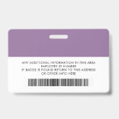 従業員カスタム – ロゴ、写真、バーコード、名前ID バッジ (裏面)