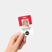 従業員カスタム – 写真、バーコード、ロゴ、名前バッジ バッジ (手持ち)