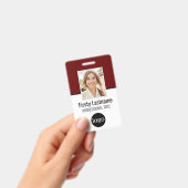 従業員カスタム – 写真、バーコード、ロゴ、名前バッジ バッジ (手持ち)