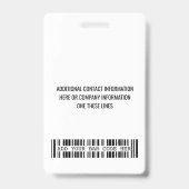 従業員カスタム – 写真、バーコード、ロゴ、名前バッジ バッジ (裏面)