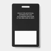 従業員カスタム – 写真、バーコード、ロゴ、名前バッジ バッジ (裏面)