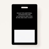 従業員カスタム – 写真、バーコード、ロゴ、名前バッジ バッジ (裏面)