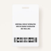 従業員カスタム – 写真、バーコード、ロゴ、名前バッジ バッジ (裏面)