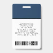 従業員カスタム – 写真、バーコード、ロゴ、名前 バッジ (裏面)