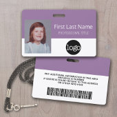 従業員カスタム – 写真、バーコード、ロゴ、名前 バッジ