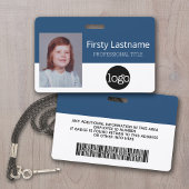 従業員カスタム – 写真、バーコード、ロゴ、名前 バッジ