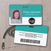 従業員カスタム – 写真、バーコード、ロゴ、名前 バッジ