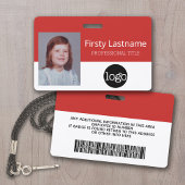 従業員カスタム – 写真、バーコード、ロゴ、名前 バッジ