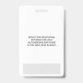 従業員カスタム – 写真、バーコード、ロゴ、名前 バッジ (Back)