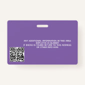 従業員カスタム – 写真、バーコード、ロゴ、名前 バッジ (裏面)